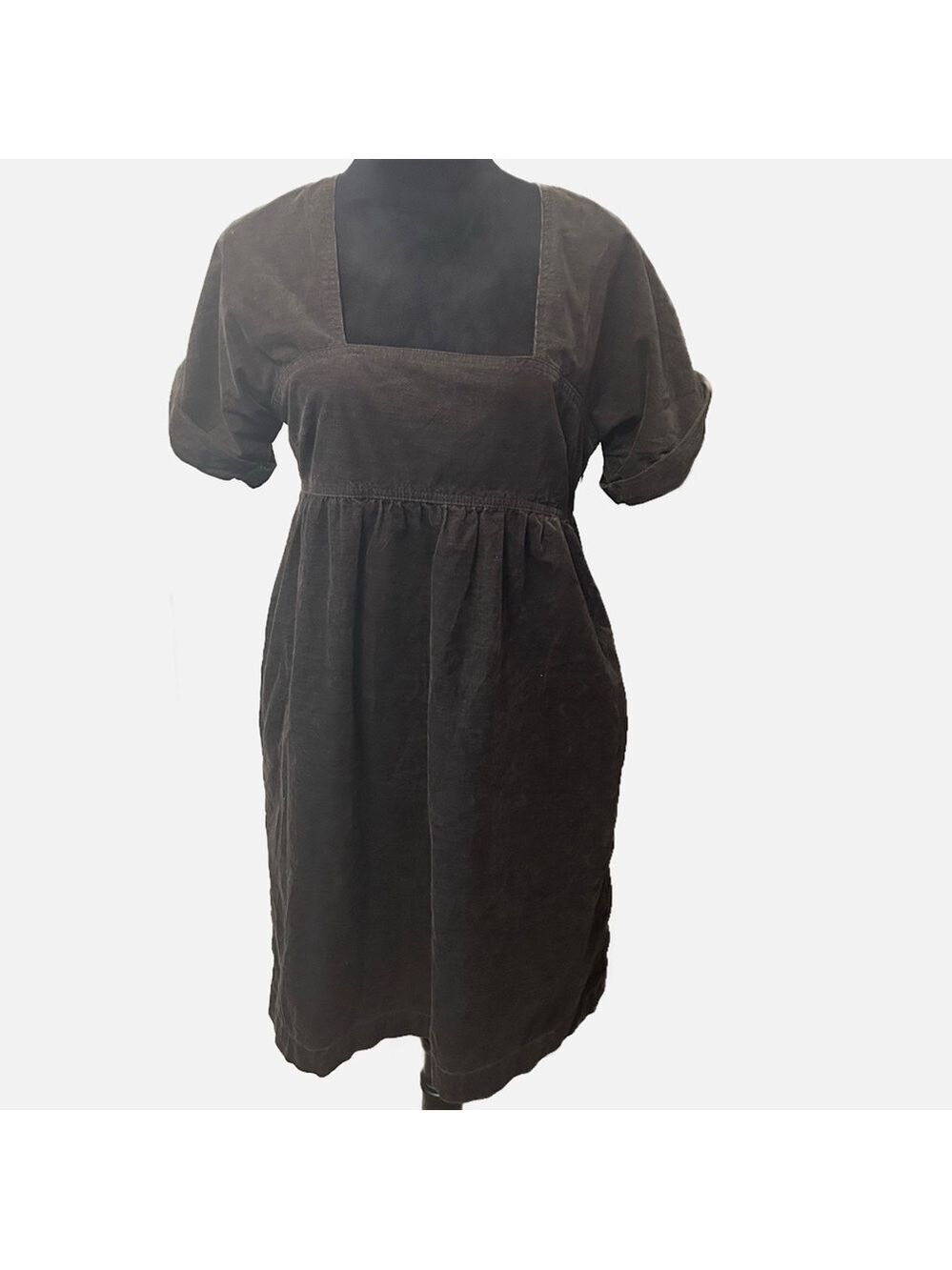 Sundance Women’s Corduroy Midi Dress Ranch Prairie Short Sleeves Boho